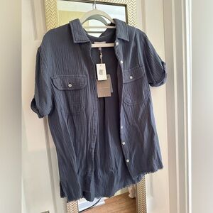 Button Drop Short Sleeve Shirt